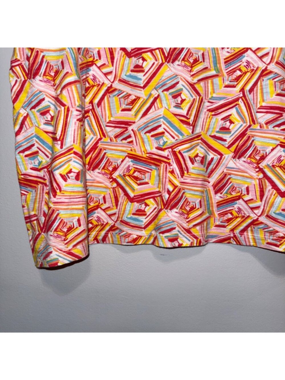 Talbots Womens XL Multicolor Geometric Print Cotton Knit Top - Picture 3 of 5